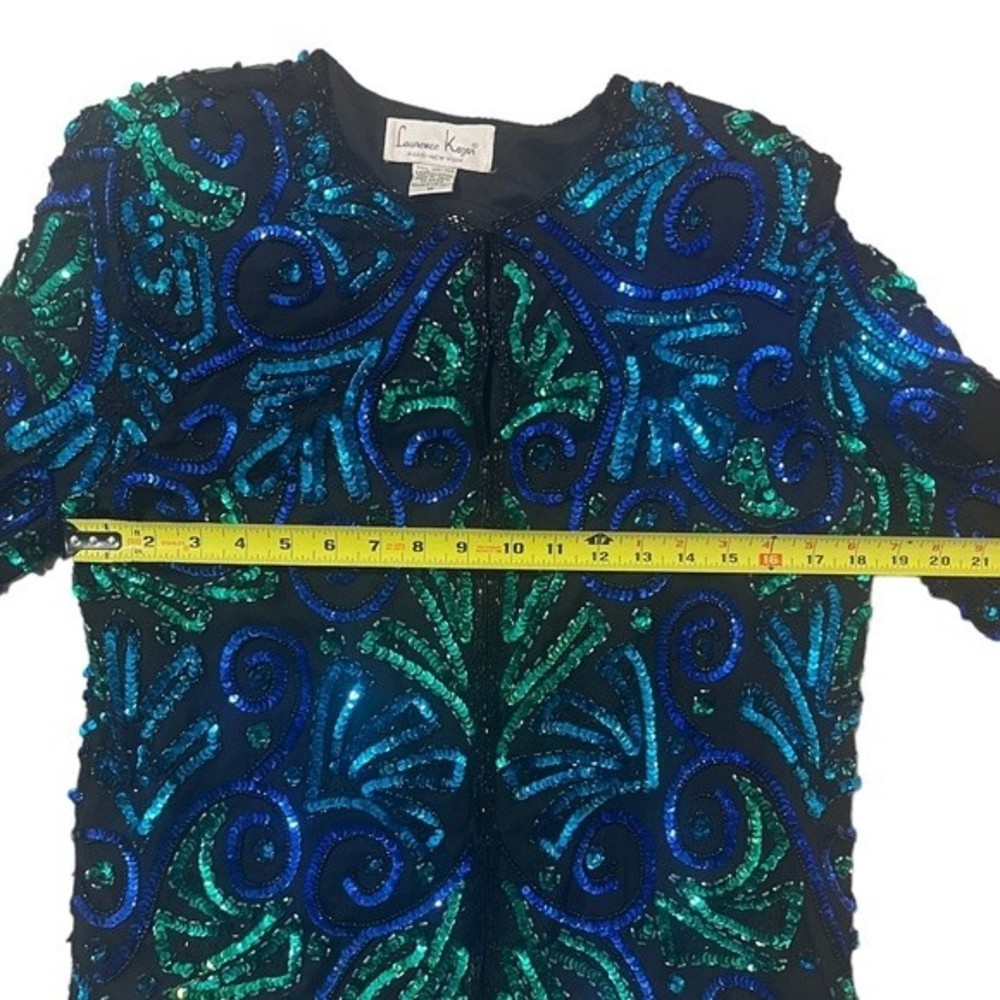Laurence Kazar Vintage Beaded Silk Sequin Jacket 80s Glam Medium - Picture 9 of 10